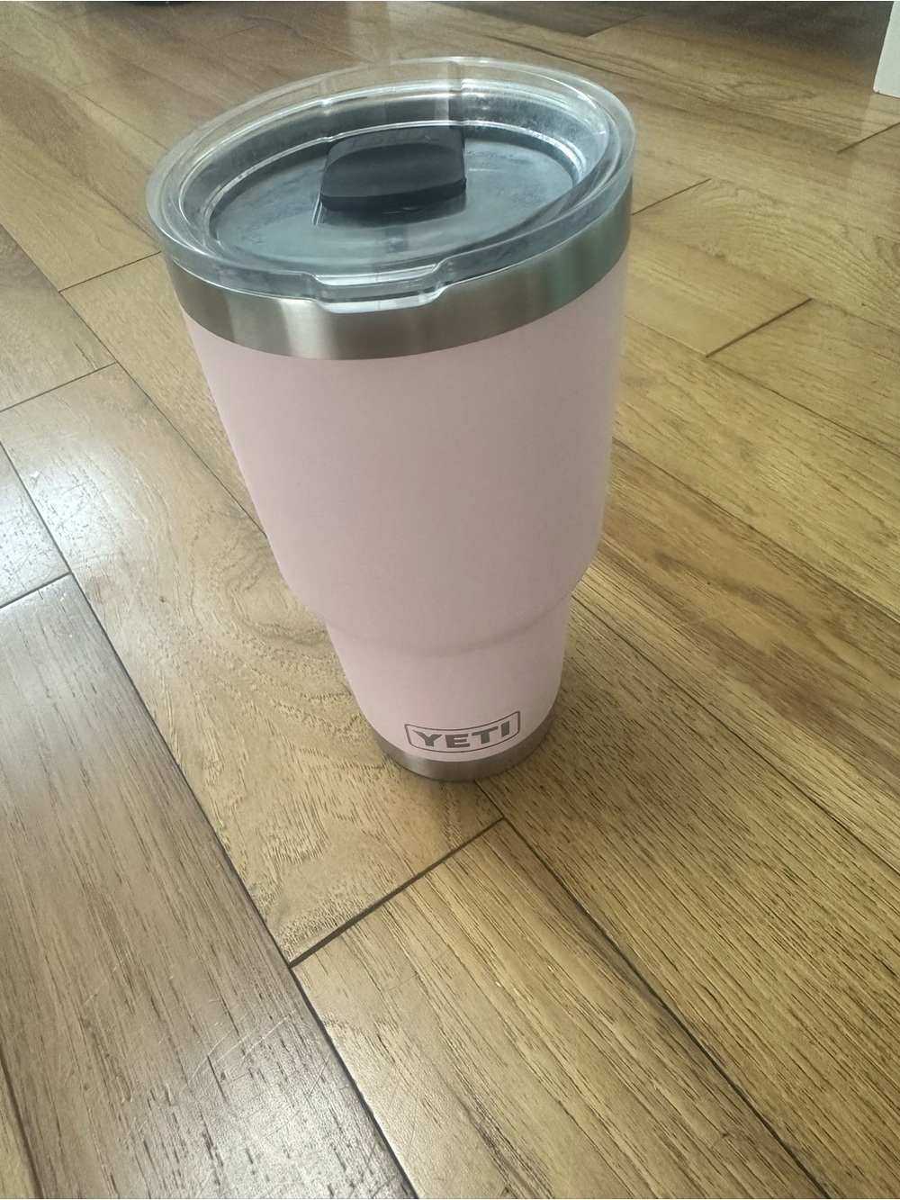 YETI light 30 oz Pink Insulated Rambler Tumbler with Clear Lid